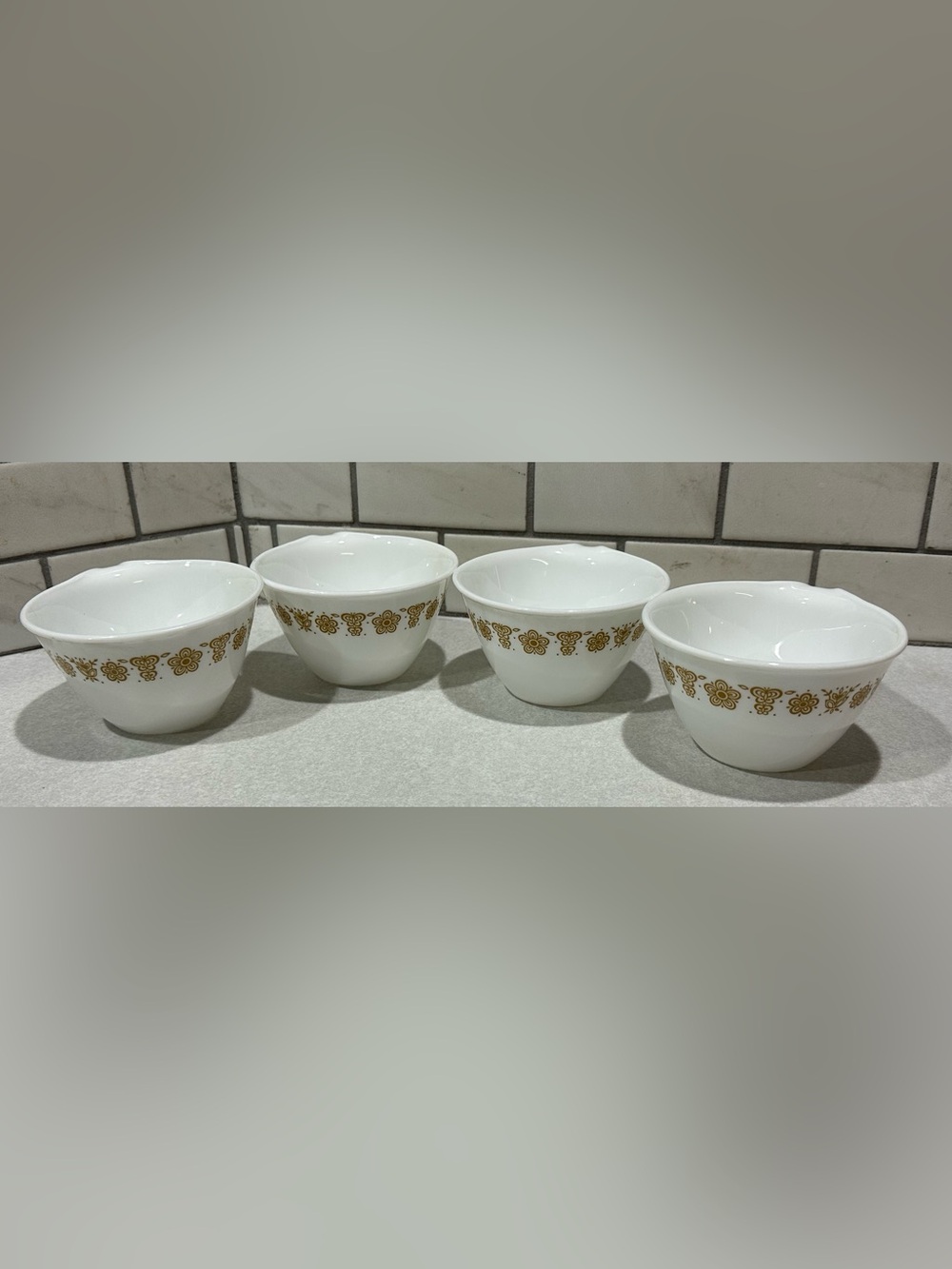 4 Corelle Corning Butterfly Gold Coffee Tea Mugs Cups Corelle Vintage Open Hook